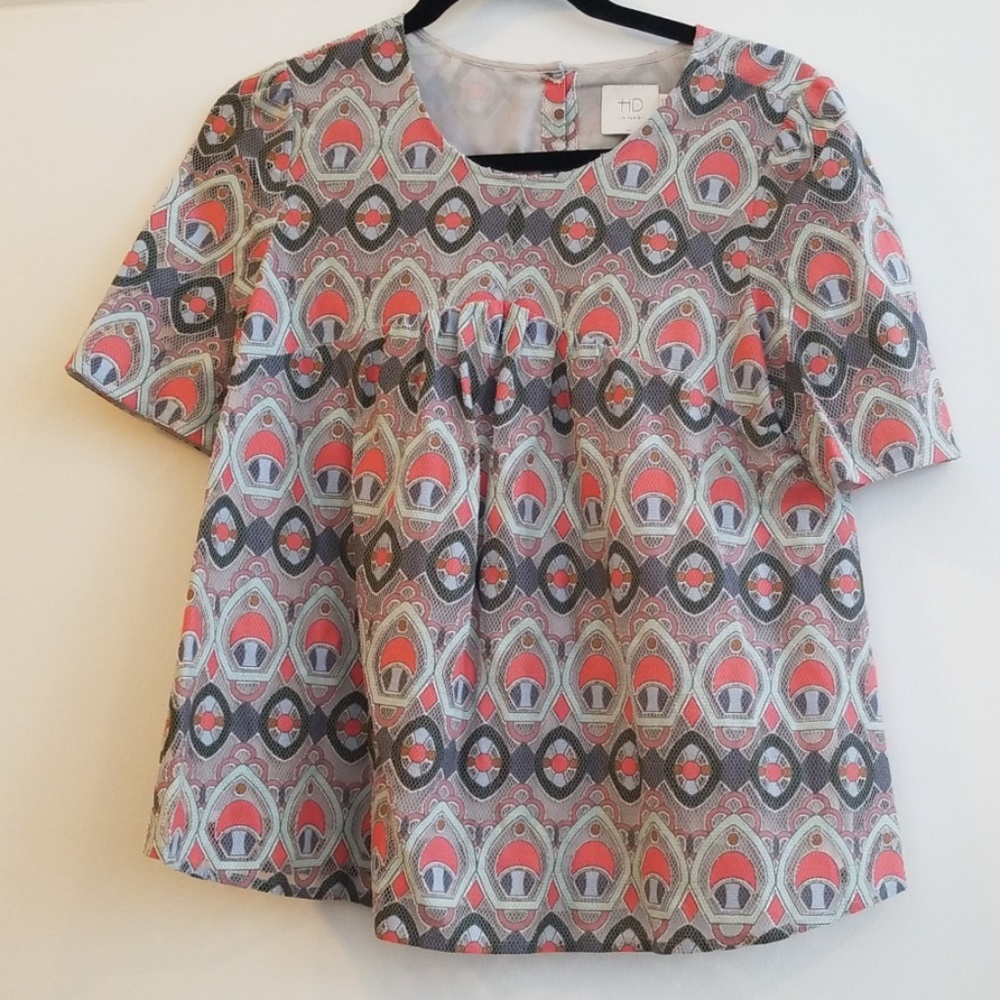 Cute and colorful loose fitting print top